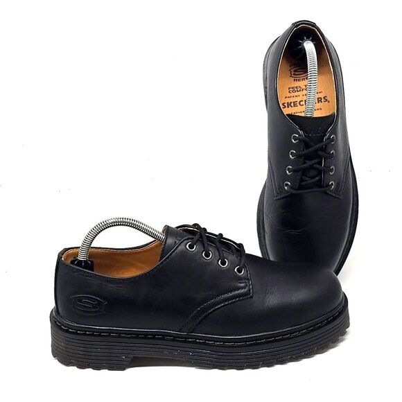 Skechers D395341 Black Leather Lace Up Oxford Shoes Men\'s Size 8 main image 12